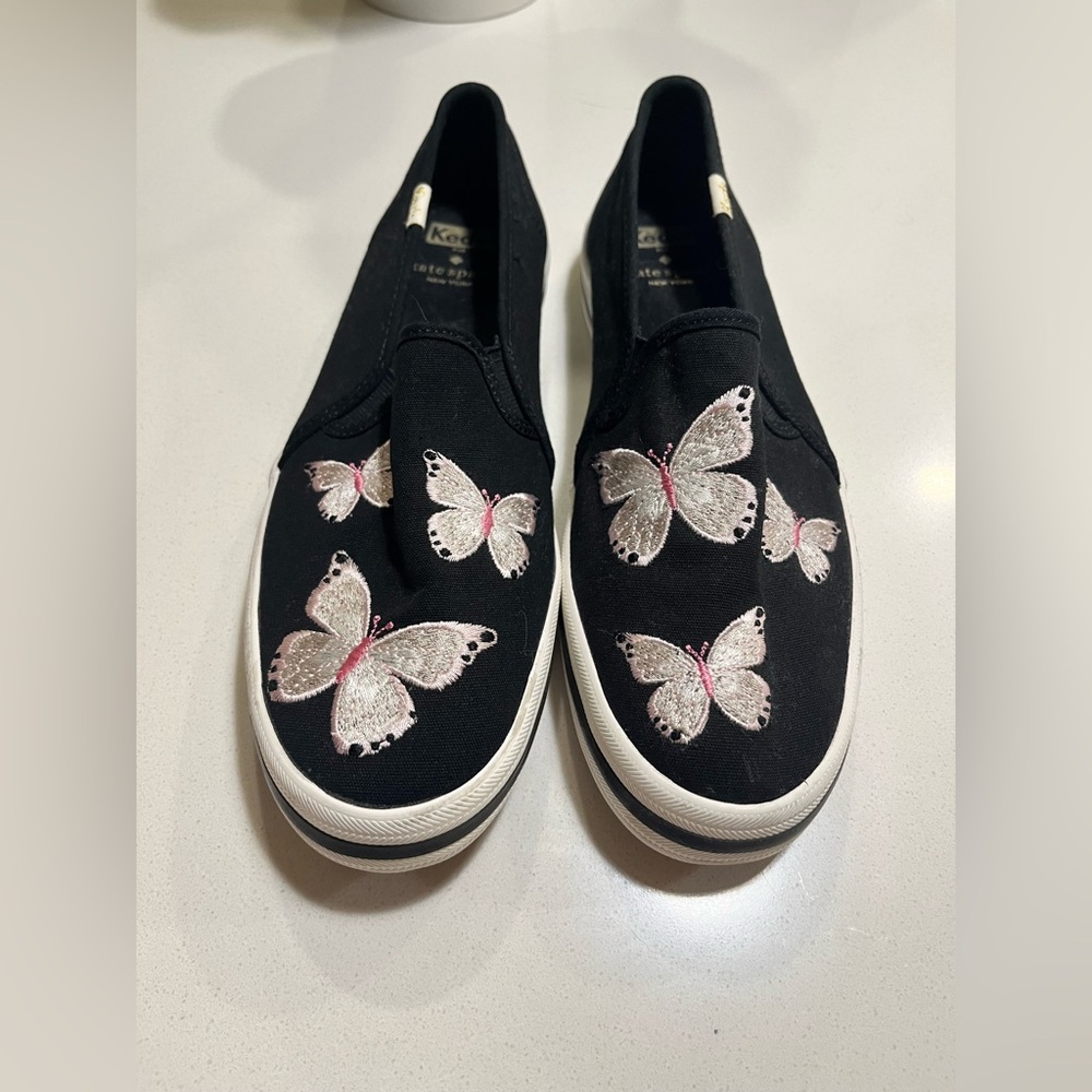 Kate spade butterfly slip-ons